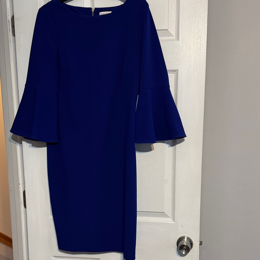 Calvin Klein Royal Blue Long Sleeve Dress